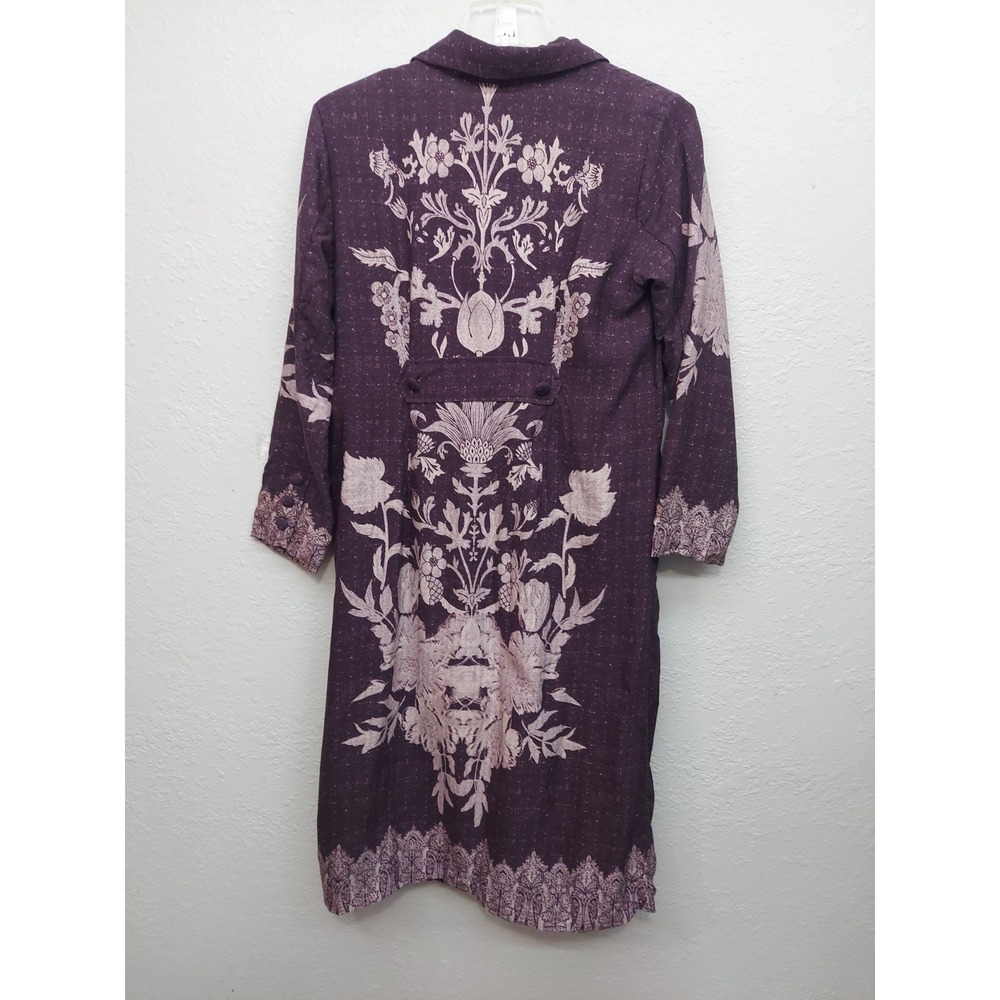 Soft Surroundings Maxi Cardigan Womens Medium Purple Floral Duster Blazer - Picture 3 of 14